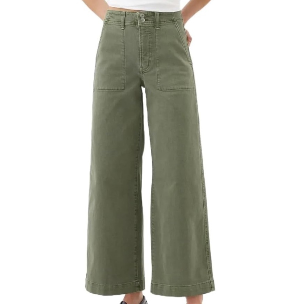 Gap High Rise Wide-Leg Crop Denim | Size 29 R | Green